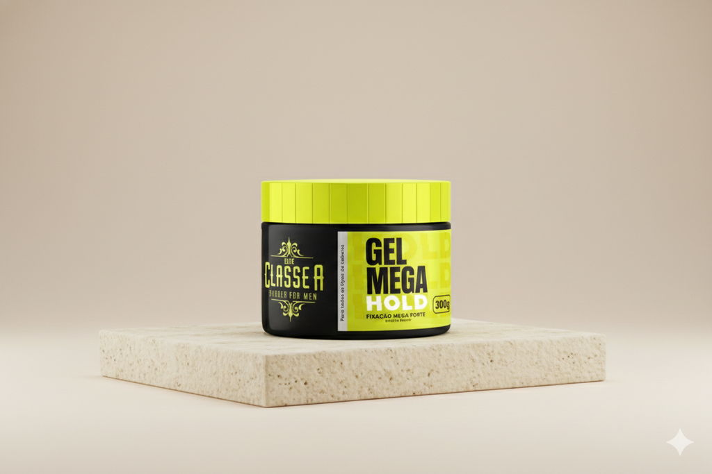 Gel Cola Mega Hold Classe A Barber 300g – Fixação Extra Forte