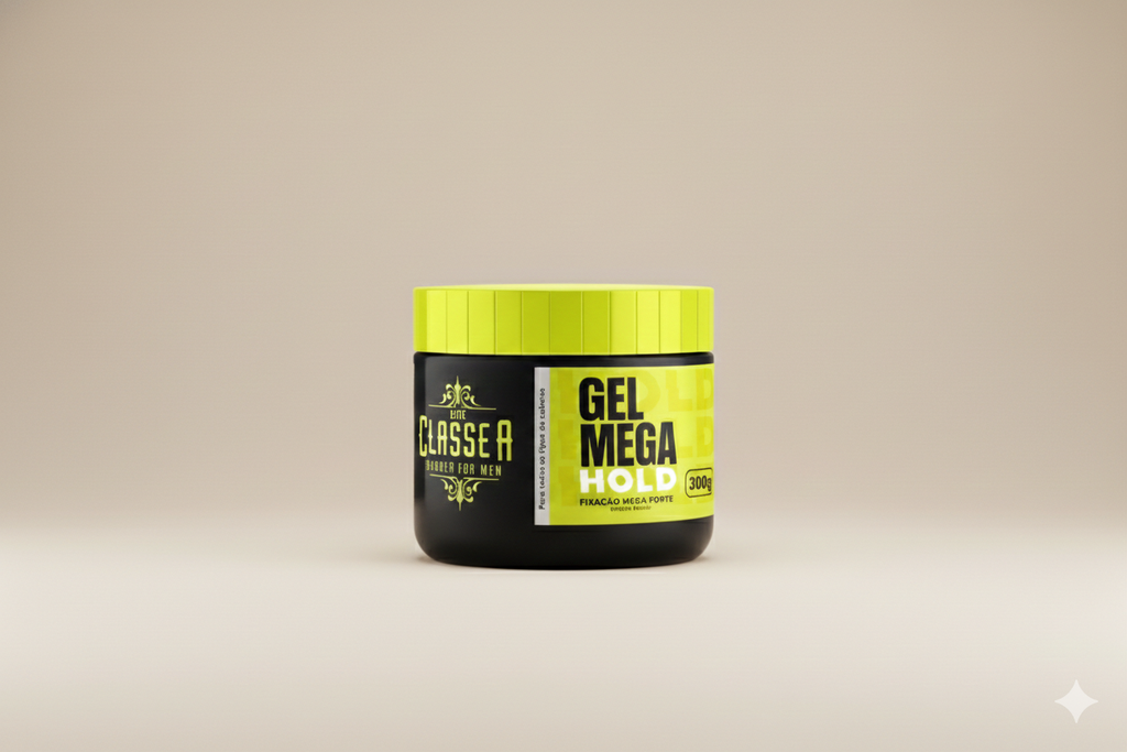 Gel Cola Mega Hold Classe A Barber 300g – Fixação Extra Forte