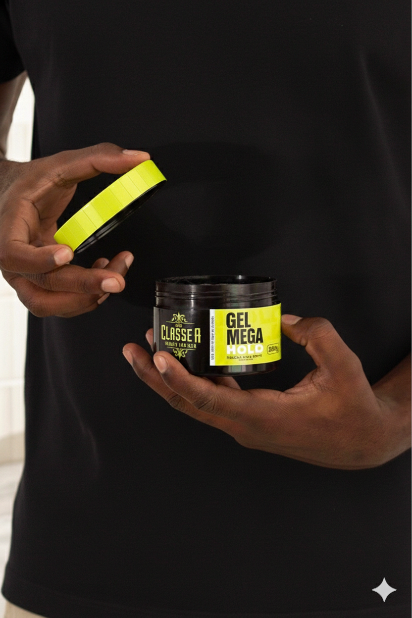 Gel Cola Mega Hold Classe A Barber 300g – Fixação Extra Forte