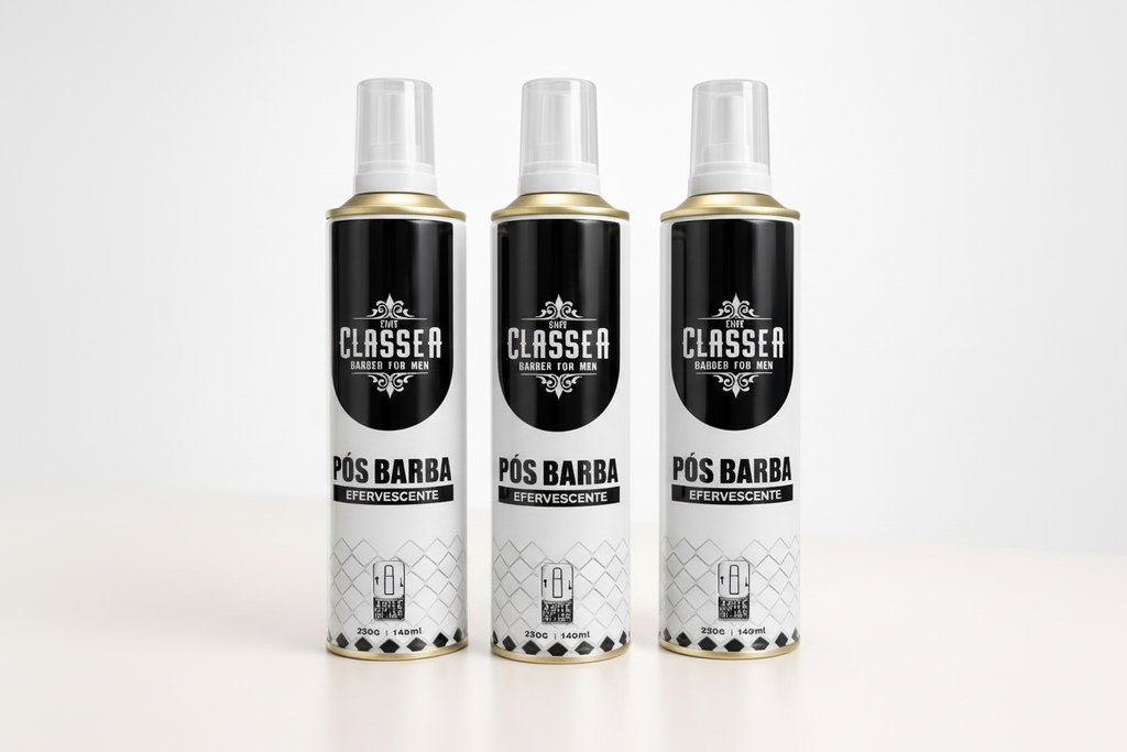 Pós Barba Efervescente Classe A Barber – Refrescante, Calmante e Profissional - 3 unidades