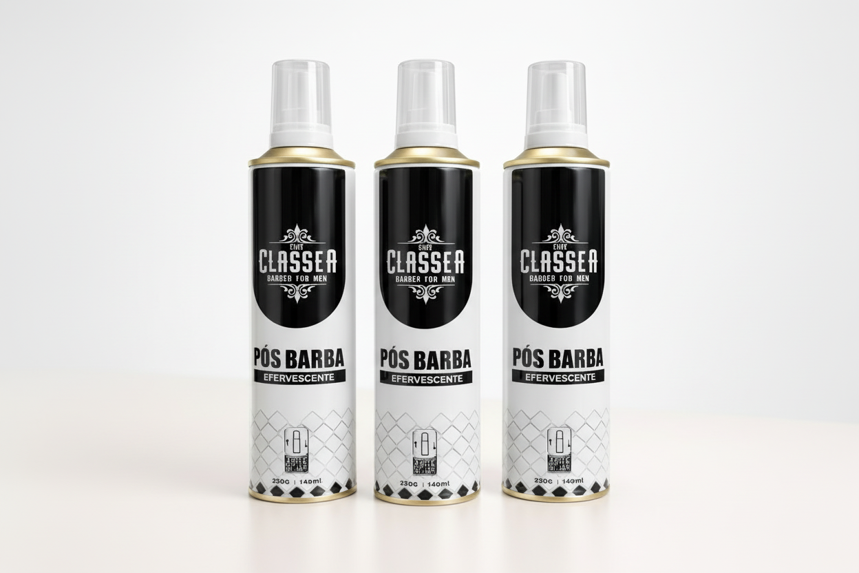 Pós Barba Efervescente Classe A Barber – Refrescante, Calmante e Profissional - 3 unidades