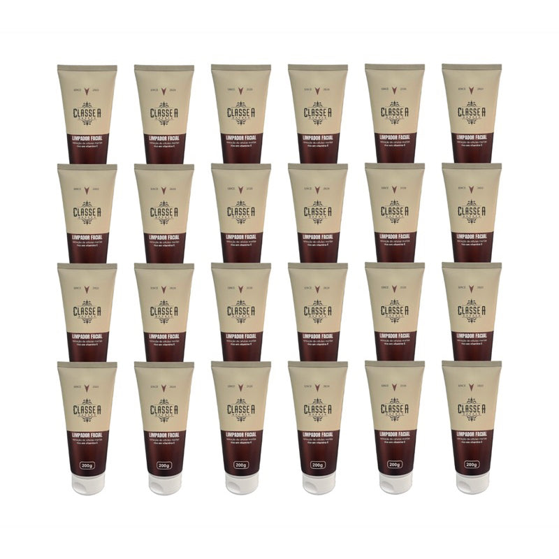 Kit 24x Limpador Facial Classe A 200ml Creme Esfoliante Skincare Limpeza Eficaz Sem Ressecar