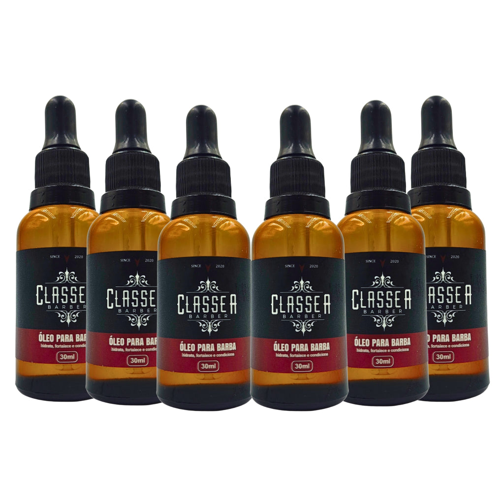 Kit 6x Óleo Para Barba 30ml Classe A Hidratante e Fortalece Os Fios Profissional