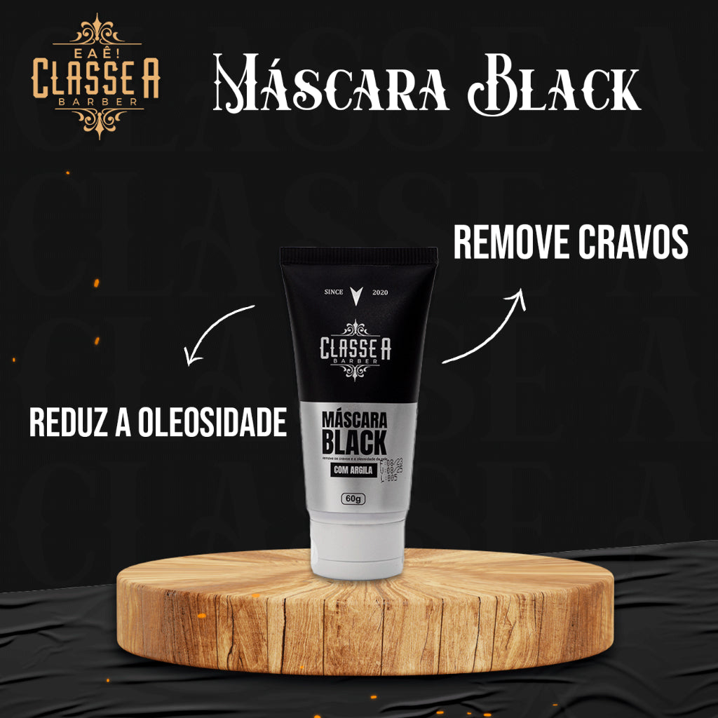 Máscara Facial Black Classe A 60g Com Argila Preta Removedora De Cravos E Oleosidade SkinCare