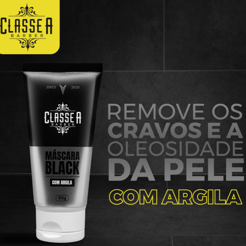 Máscara Facial Black Classe A 60g Com Argila Preta Removedora De Cravos E Oleosidade SkinCare