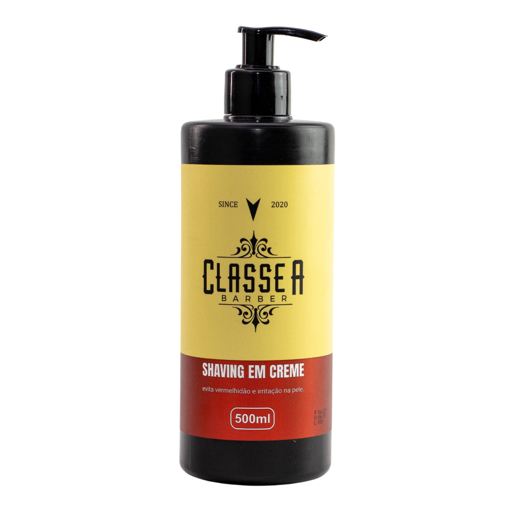 Kit 6x Shaving Em Creme Classe A 500ml Hidratante & Refrescante Pra Fazer Barba Pezinho E Navalhado