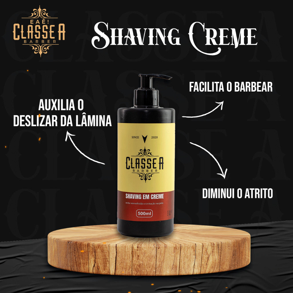 Kit 6x Shaving Em Creme Classe A 500m Creme De Barbear Pra Fazer Barba, Pezinho E Navalhado