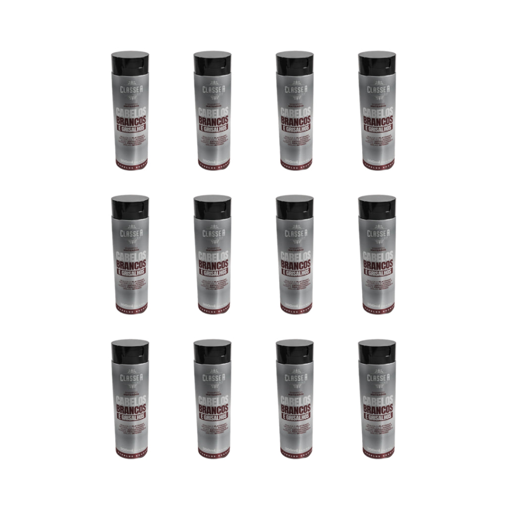Shampoo Matizador Platinum Classe A 300ml Para Grisalhos E Loiros Desamarelador 12un