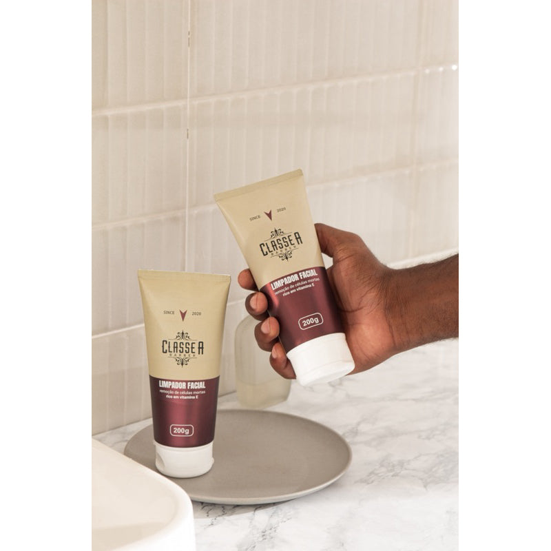 Kit 24x Limpador Facial Classe A 200ml Creme Esfoliante Skincare Limpeza Eficaz Sem Ressecar