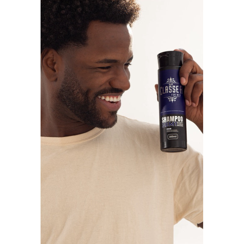 SHAMPOO 3 EM 1  300ML  BABRBA CABELO E BIGODE ALTA LIMPEZA 6un