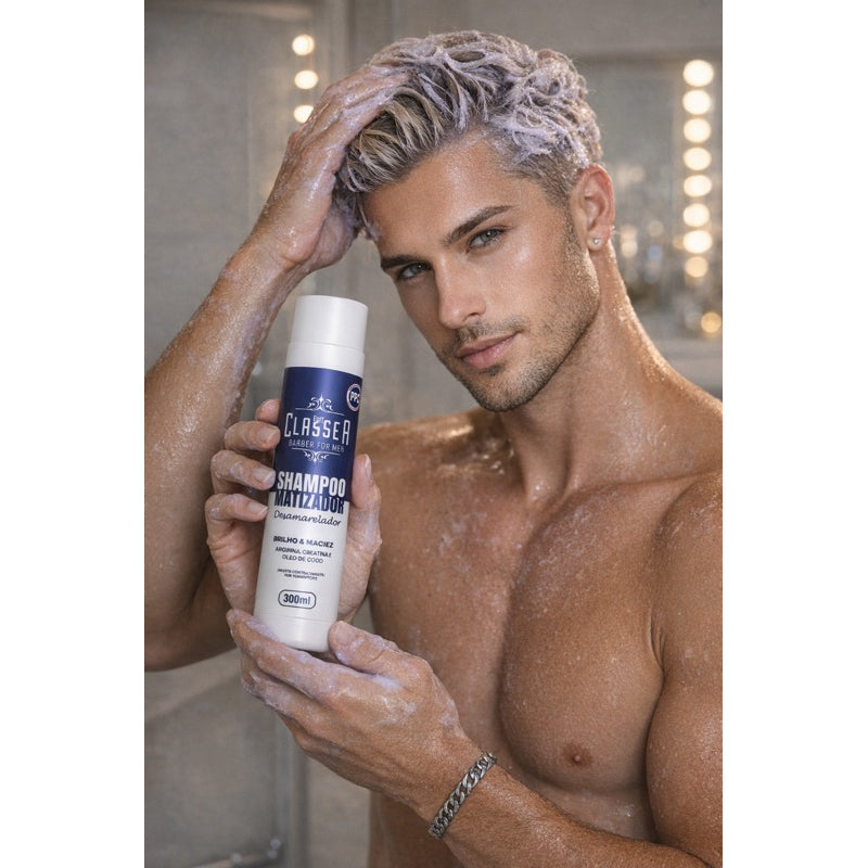 Shampoo Matizador Platinum Classe A 300ml Para Grisalhos E Loiros Desamarelador