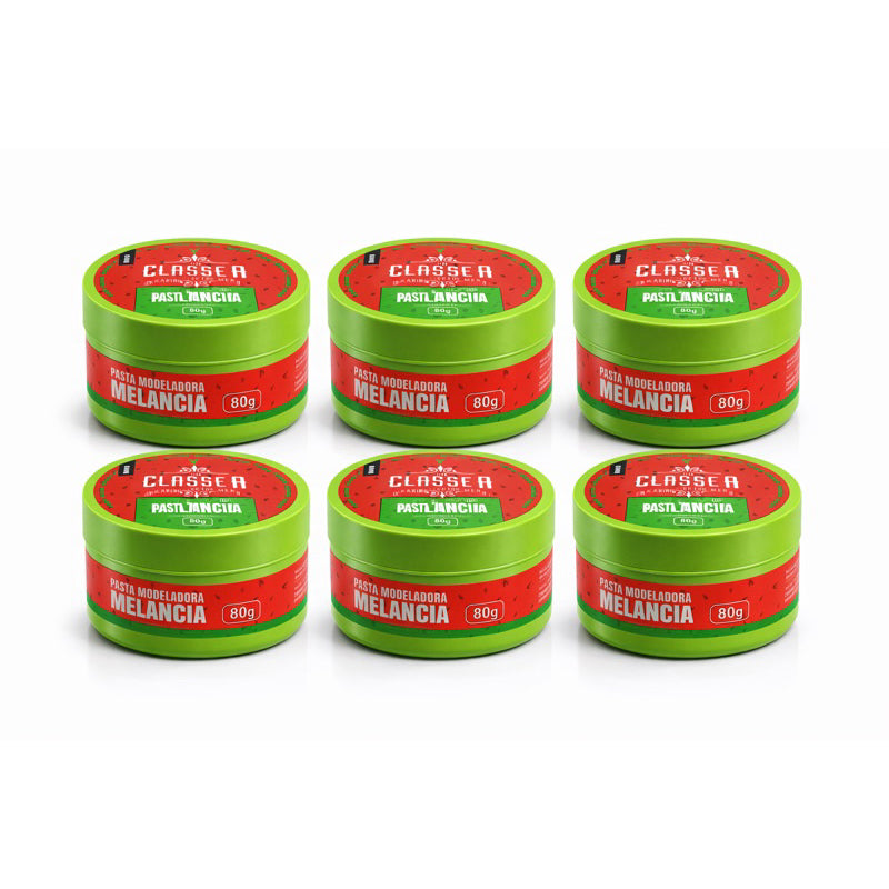 6X PASTA MODELADORA MELANCIA ALTA FIXAÇÃO CLASSE A 80g