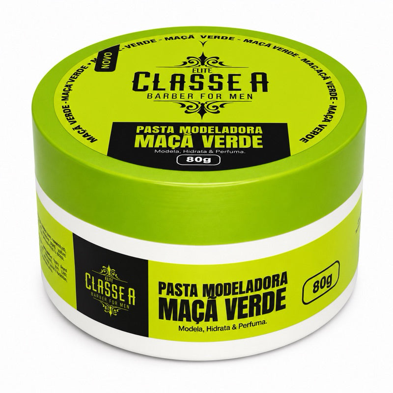 KIT 3 PASTAS MODELADORA CLASSE A  MAÇÃ VERDE 80g ALTA FIXAÇÃO 3un