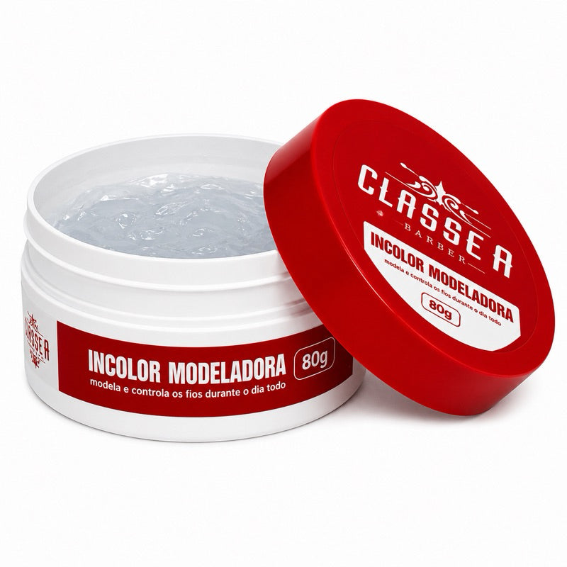 KIT 3 PASTAS MODELADORA CLASSE A 80g 1un TEIA 1un CERA 1un INCOLOR. ALTA PERFORMANCE